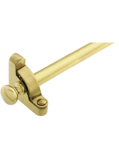 28 1/2 inch Heritage Round Tip Stair Rod - 1/2 inch Diameter Brass With Standard Brackets in Polished Brass.